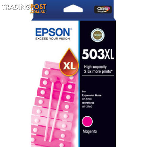 Epson C13T09R392 High Yield MAGENTA INK CARTRIDGE 503XL for WF2960 XP5200 - Epson - Epson 503XL Magenta Ink - 0.20kg
