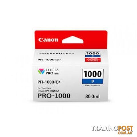 Canon PFI-1000 Pigment Ink for PRO-1000 Cyan - Canon - PFI-1000 Cyan - 0.00kg