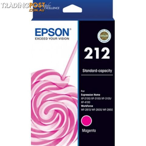 EPSON C13T02R392 STD 212 Magenta for WF2810  WF2830 WF2850 XP2100 XP3100 - Epson - Epson 212 Magenta - 0.00kg