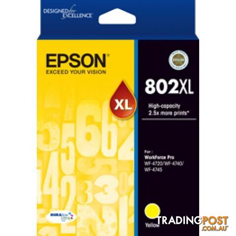 Epson 802xl C13T356492 YELLOW Ink for WorkForce WF-4720 WF-4745 WF-4740 - Epson...