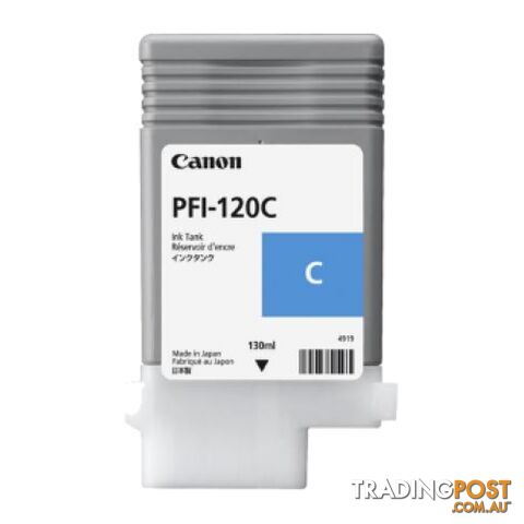 Canon PFI-120 Cyan Pigment Ink for ProGraf TM200 TM205 TM300 TM305 - Canon - PFI-120 Cyan - 0.00kg