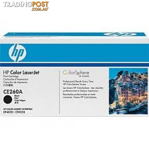 Hewlett-Packard CE260A Black Toner Cartridge [#647A] for CP4025 CP4525 - Hewlet...