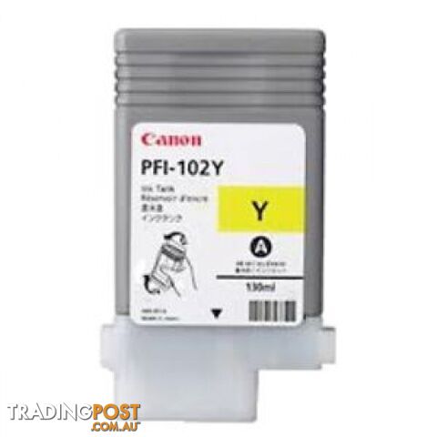 Canon PFI-102Y Pigment Ink for IPF-500/510/600/610 series Yellow - Canon -...