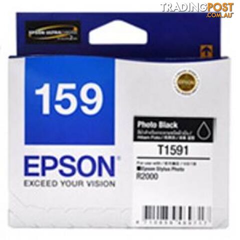 Epson 159 C13T159190 Photo Black ink cartridge for Stylus Photo R2000 - Epson - Epson 159 P BLACK - 0.20kg