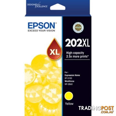 Epson C13T02P492 High Capacity Yellow Ink 202XL - Epson - Epson 202XL YELLOW - 0.10kg