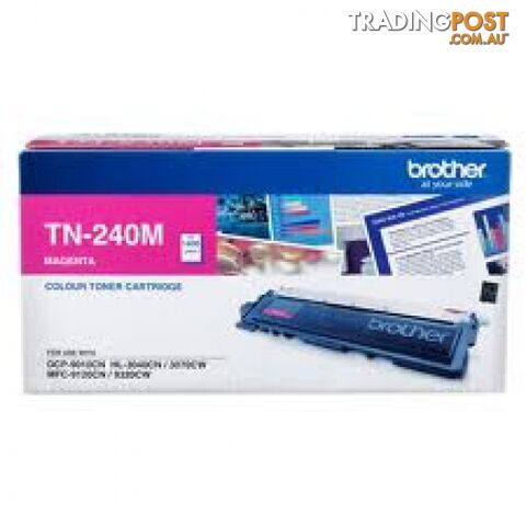 Brother TN-240M Magenta Toner for HL3040 HL3045 HL3070 MFC9120 MFC9125 MFC9320 MFC9325 - Brother - TN-240M - 0.76kg