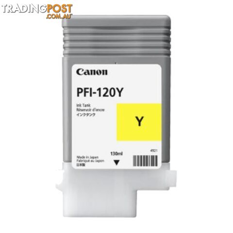 Canon PFI-120 Yellow Pigment Ink for ProGraf TM200 TM205 TM300 TM305 - Canon - PFI-120 Yellow - 0.00kg