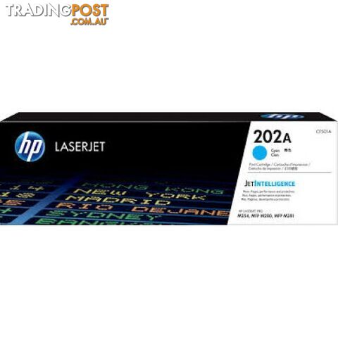 Hewlett-Packard CF501A Cyan Toner (# 202A) - Hewlet Packard - HP CF501A CYAN - 0.00kg