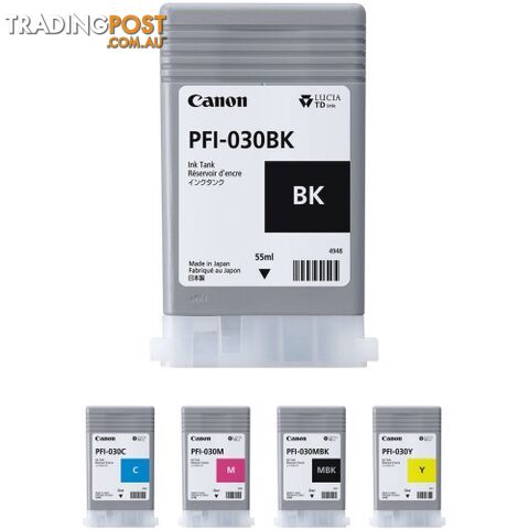 Canon PFI-030 Pigment Ink BLACK for ProGraf TA20 TA30 wide format printer -...