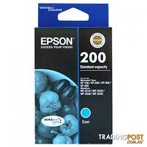 Epson C13T201292 High Capacity Ultra Cyan Ink 200XL - Epson - Epson 200XL CYAN -...