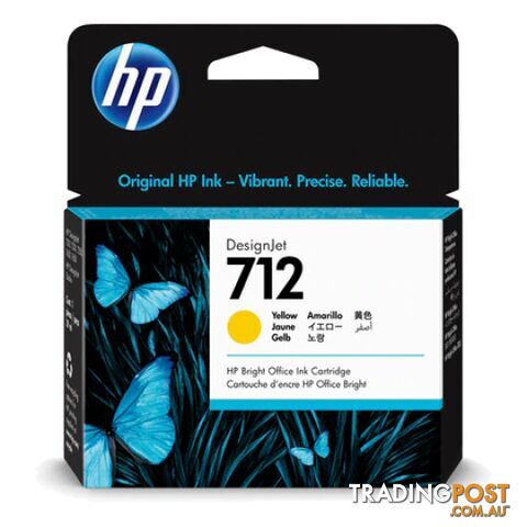 Hewlett Packard HP-712 Yellow Ink cartridge for t230 t250 t650 - Hewlet Packard...