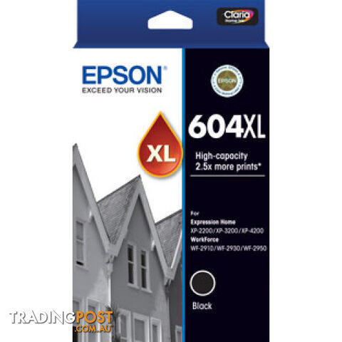 Epson C13T10H192 H/Y Black ink cartridge 604XL - Epson - Epson 604XL Black - 0.20kg