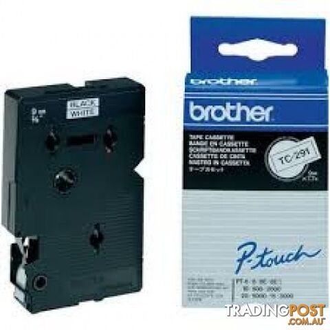 Brother TZ-C121 9mm Black-on-White Standard Tape - Brother - TZ-C121 - 0.05kg