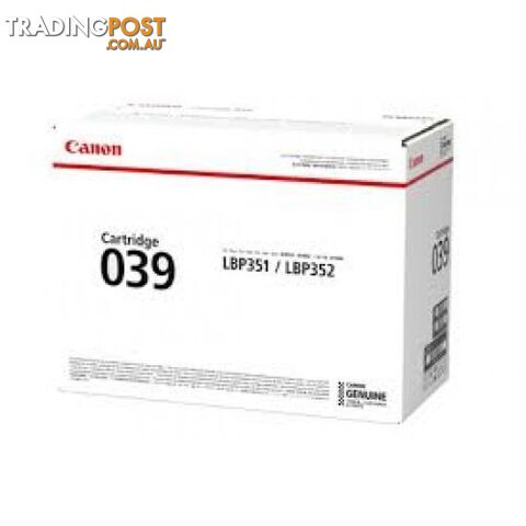 Canon Cartridge 039 Standard BLACK Toner Cartridge for LBP351x LBP352x - Canon - Cartridge 039 - 0.12kg