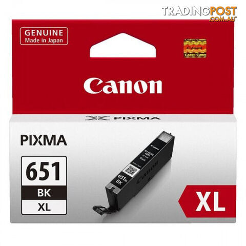 Canon CLI-651XLBk Black Ink Cartridge HIGH YIELD for iP8760 iX6860 MG6360 MG7160 - Canon - CLI-651XLBk - 0.04kg
