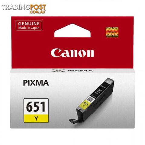 Canon CLI-651Y Yellow Ink Cartridge - Canon - CLI-651Y - 0.04kg