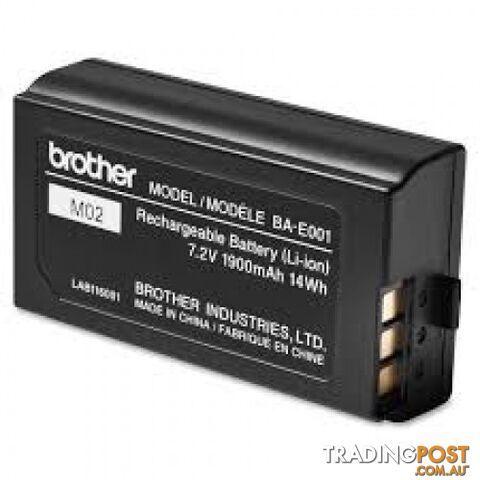 Brother BA-E001 Lithium Ion Rechargeable Battery for P-Touch Label Printers - Brother - BA-E001 - 0.32kg