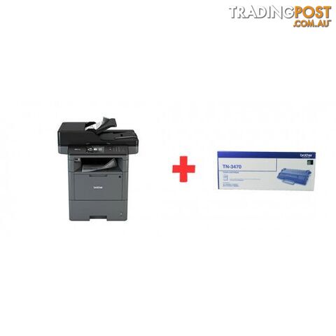 Brother MFC-L6700DW Mono Multifuction Laser Printer Bundled With TN-3470 - Brother - MFC-L6700BDL - 19.50kg