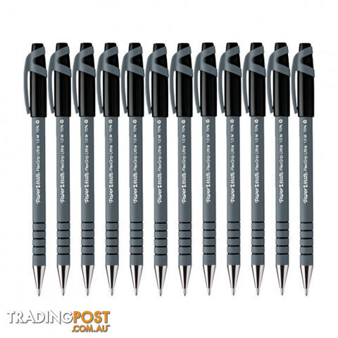 PAPER MATE FLEX GRIP BALL POINT PEN BLACK Box 12 - Dynamic Supplies - PM1810776 Black - 0.00kg