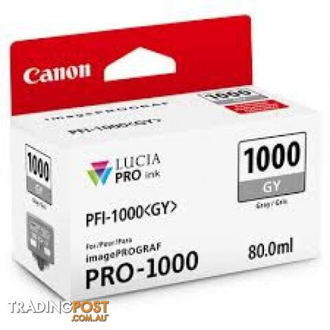 Canon PFI-1000 Pigment Ink for PRO-1000 Photo Gray - Canon - PFI-1000 Photo Gray - 0.00kg