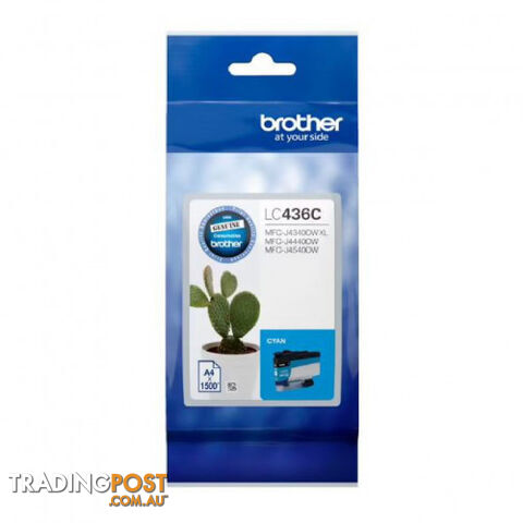 Brother LC436C Cyan Ink Cartridge for MFC-J4340dw MFC-J4440dw MFC-J4540dw MFC-J6555dw - Brother - LC436 Cyan - 0.60kg