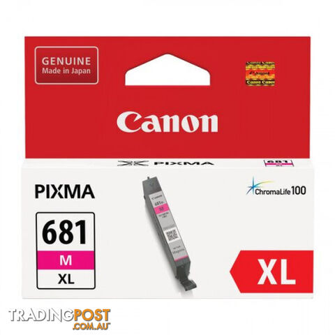 Canon CLI-681XL High Yield MAGENTA INK CARTRIDGE for TS9565 TS6160 TR8560 - Canon - CLI-681XL Magenta - 0.00kg