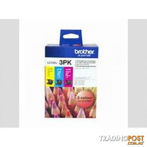 Brother LC73CL 3PK Value Pack Colour Ink Set for J430W J625DW J825DW J6710 J6910 - Brother - LC73CL 3PK - 0.60kg