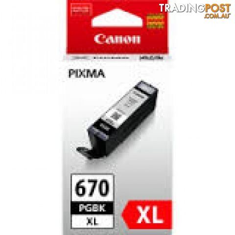 Canon PGI-670XL Black Ink Cartridge High Yield - Canon - PGI-670XL BK - 0.00kg