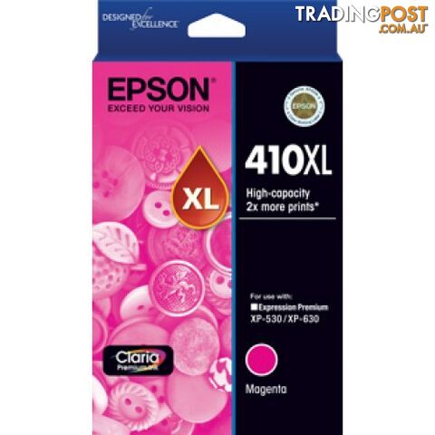 Epson C13T340392 HIGH YIELD MAGENTA INK 410XL - Epson - Epson 410XL MAGENTA - 0.00kg