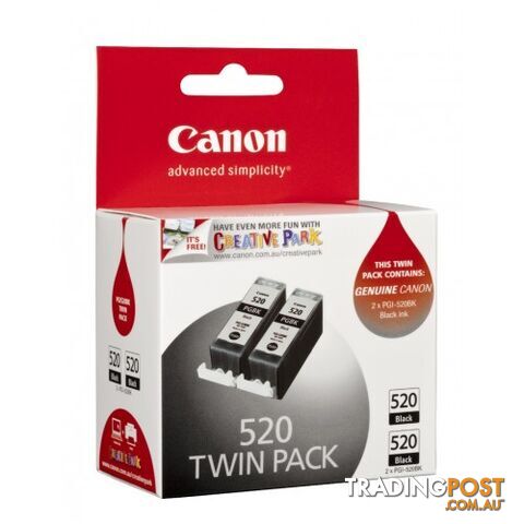 Canon PGI-520BK Black Ink cartridge Twin-Pack - Canon - PGI-520BK Twin - 0.05kg