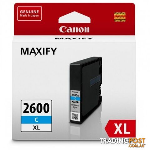 Canon PGI-2600XLC Pigment Cyan Ink High Yield - Canon - PGI-2600XLC - 0.20kg