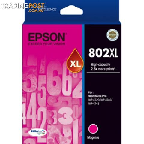 Epson 802xl C13T356392 MAGENTA Ink for WorkForce WF-4720 WF-4745 WF-4740 - Epson...