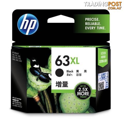 Hewlett Packard HP-63XL Black Ink Cartridges - Hewlet Packard - HP 63XL BK - 0.60kg