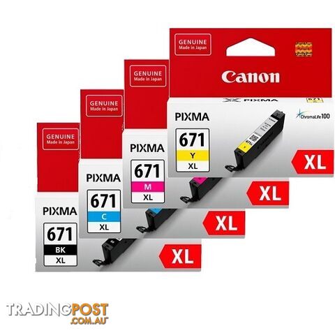 Canon CLI-671XLVP Colour Ink Set HIGH YIELD - Canon - CLI-671XLVP - 0.04kg