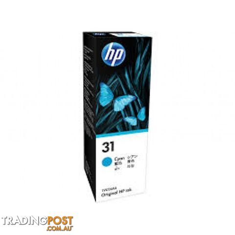 Hewlett Packard #31 CYAN Ink Bottle 1VU26AA - Hewlet Packard - HP 31 Cyan Ink - 0.00kg