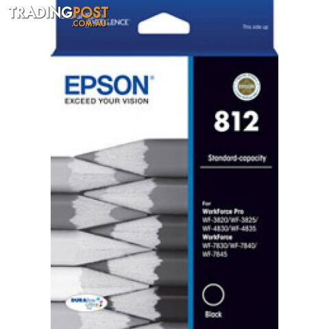 Epson 812XL C13T05E192 BLACK Ink for WorkForce WF-3825 WF-4835 WF-7845 - Epson -...