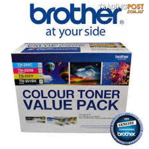 Brother TN-255VP Cyan,Magenta,Yellow & Black High Yield Toner for MFC9330 MFC9340 - Brother - TN-255VP - 0.76kg