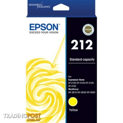 EPSON C13T02R492 STD 212 Yellow for WF2810  WF2830 WF2850 XP2100 XP3100 - Epson - Epson 212 Yellow - 0.00kg
