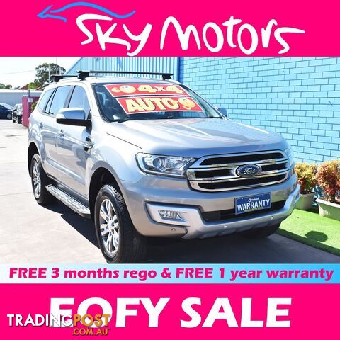 2018 FORD EVEREST UA 2018.00MY TREND WAGON 7ST 5DR SPTS AUTO 6SP 4WD 693KG 3.2DT