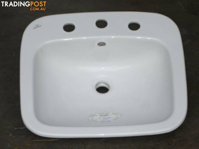 BASIN SQUARE WHITE 1 HOLE 50CM WIDE 42CM DEEP - photo 2 of 10