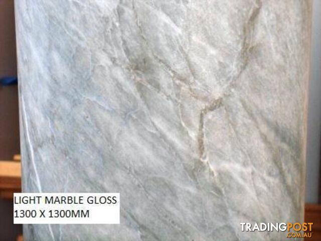 TABLE & BENCH TOP LAMINATE LIGHT MARBLE GLOSS 1300 X 1300MM