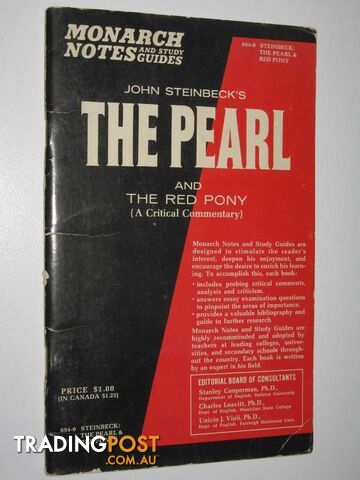 John Steinbeck's The Red Pony and The Pearl : Monarch Notes and Study Guides  - Armand Schwerner - 1965