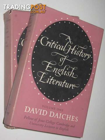A Critical History of English Literature in Two Volumes  - Daiches David - 1960