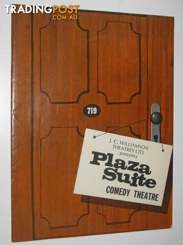 Plaza Suite: Comedy Theatre Program  - Author Not Stated - 1969
