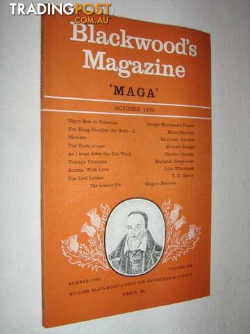 Blackwoods Magazine October 1970 : Number 1860, Volume 308 - Author Not Stated -...