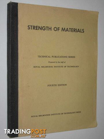 Strength Of Materials  - Royal Melbourne Institute Of Technology - 1958