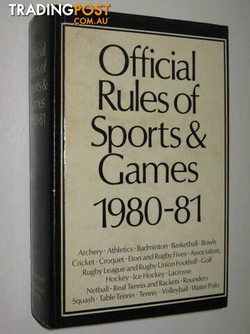 Official Rules of Sports & Games 1980-1981  - Author Not Stated - 1980