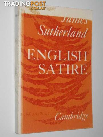 English Satire  - Sutherland James - 1962