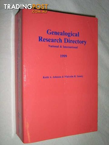 Genealogical Research Directory National & International 1999 - Johnson Keith A...