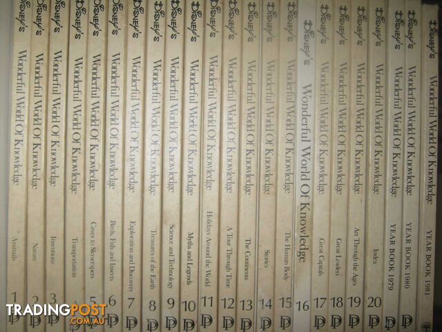 Disney's Wonderful World of Knowledge 1-20 + Year Books 1979, 1980 ,1981  - Author Not Stated